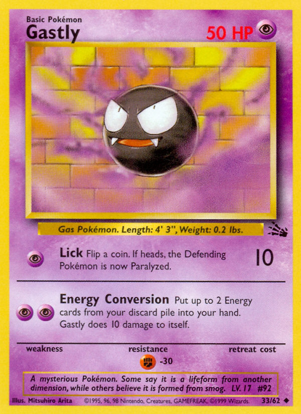 Fossil set Gastly #33/62 unlimited
